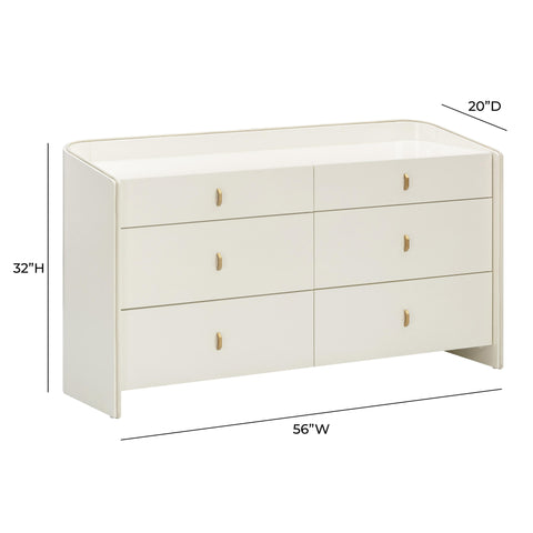 Aurelia Como 56" Cream 6-Drawer Dresser - image 8