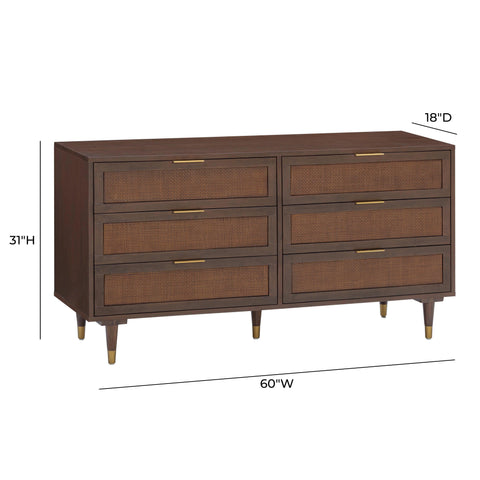 Beatrice StClair 60" Cane 6-Drawer Dresser - image 8