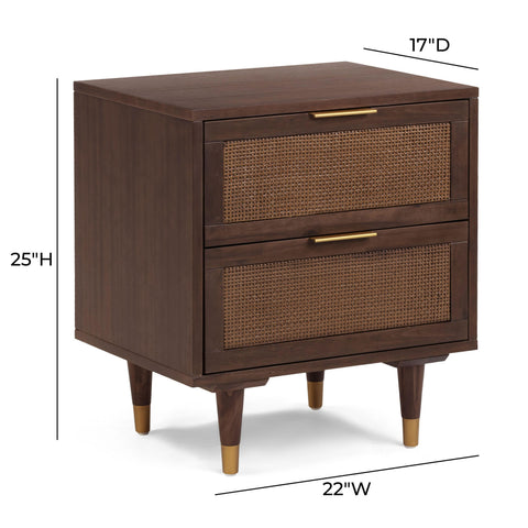 Beatrice StClair 22" Cane 2-Drawer Nightstand - image 6