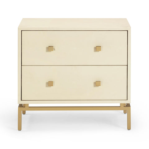 Arielle Rivoli 25" Faux Shagreen 2-Drawer Nightstand - image 1