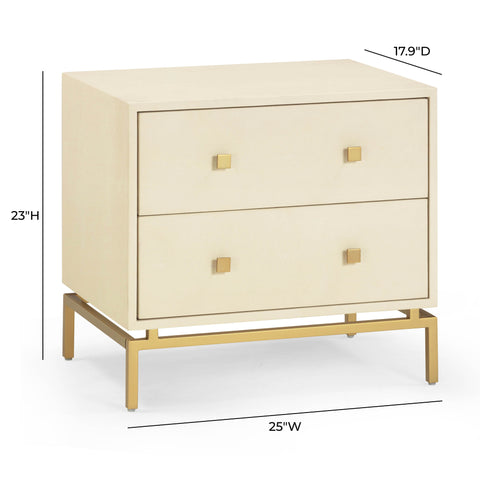 Arielle Rivoli 25" Faux Shagreen 2-Drawer Nightstand - image 8