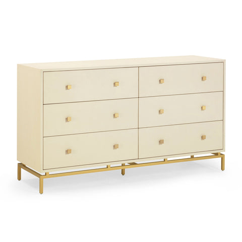Arielle Rivoli 57" Faux Shagreen 6-Drawer Dresser - image 3