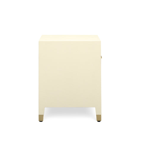 Alessia Devereux 25" Cream Faux Shagreen Nightstand with Drawer - image 6