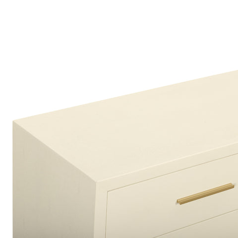 Alessia Devereux 62" Cream Faux Shagreen 6-Drawer Dresser - image 5