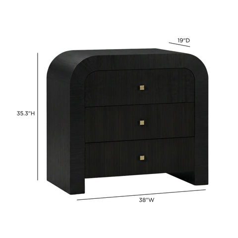 Camille Lucerne 38" Arched 3-Drawer Bedside Chest - image 7