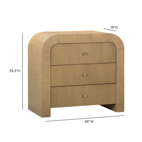 Camille Lucerne 38" Arched 3-Drawer Bedside Chest - image 7