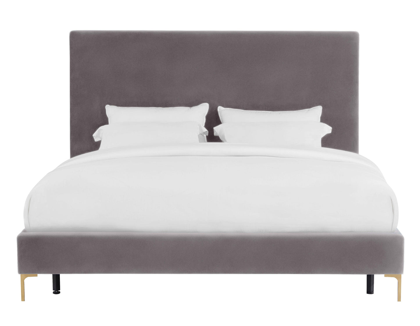 macie grey velvet bed in king