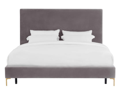 Macie Grey Velvet Bed in King