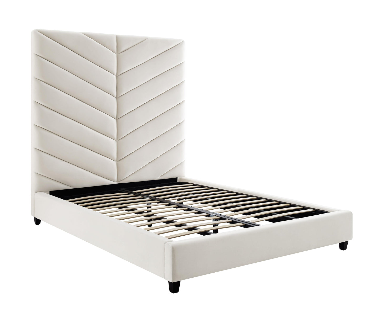 tov cream velvet bed in king