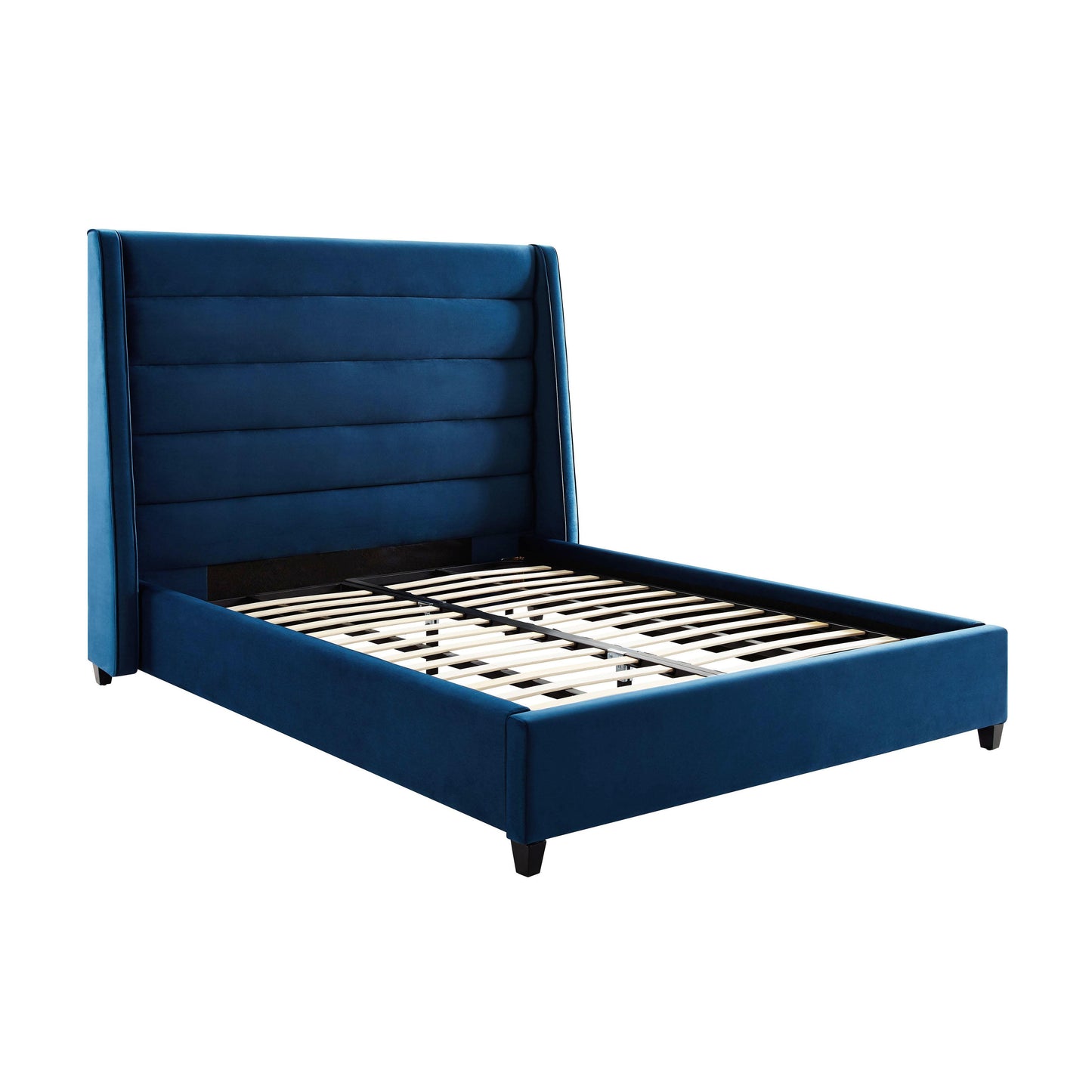 katti navy velvet bed in queen