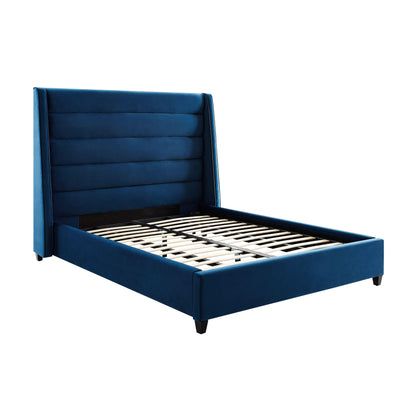 Katti Navy Velvet Bed in Queen