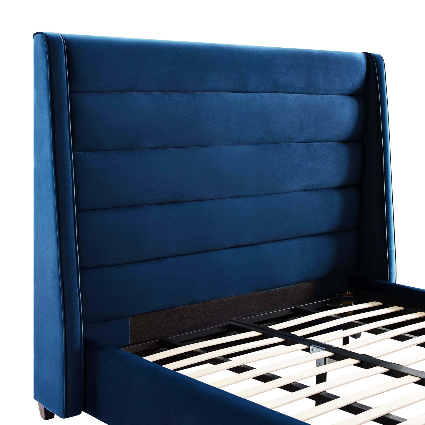 katti navy velvet bed in queen