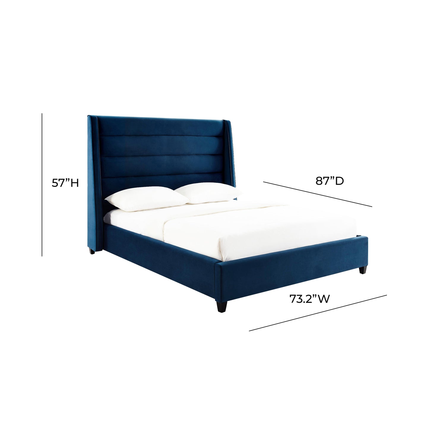 katti navy velvet bed in queen