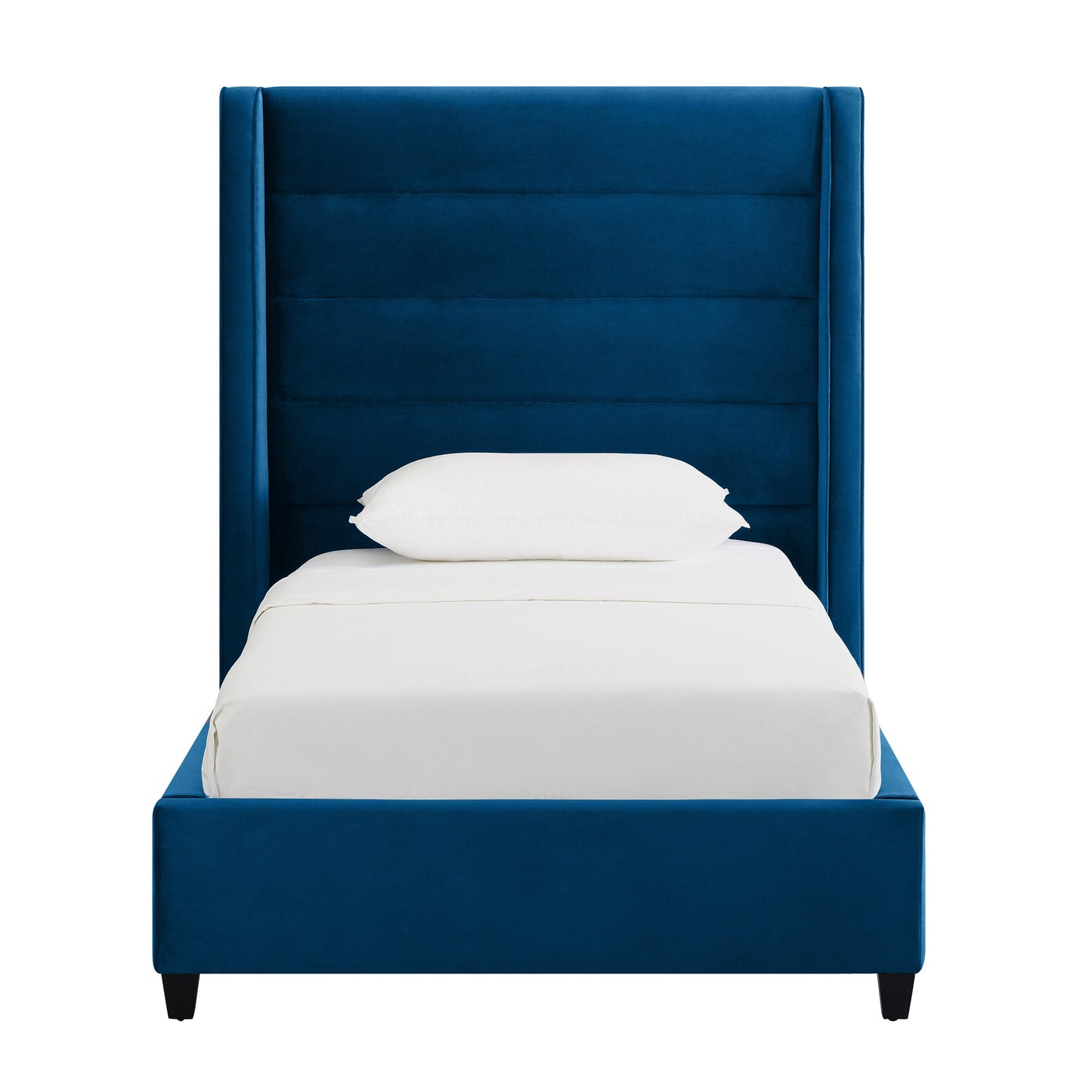 katti navy velvet bed in twin