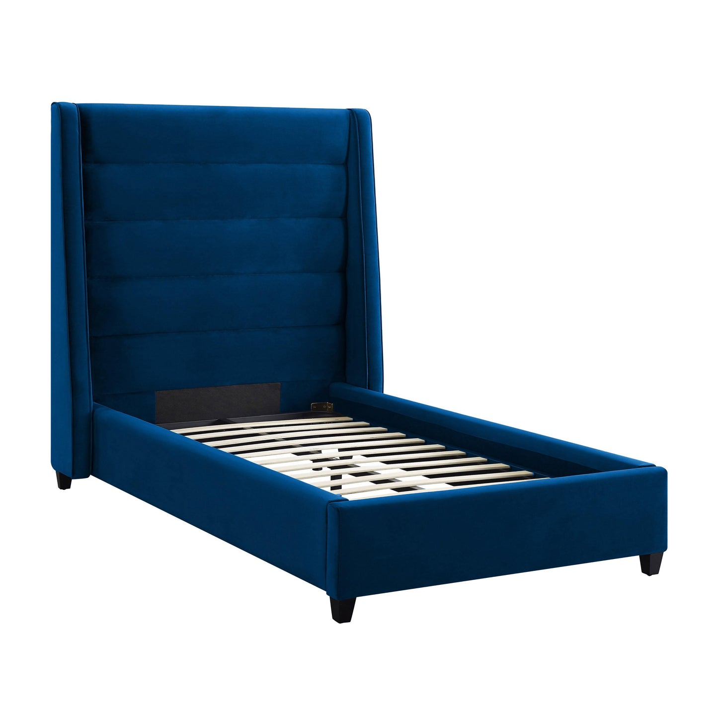 katti navy velvet bed in twin