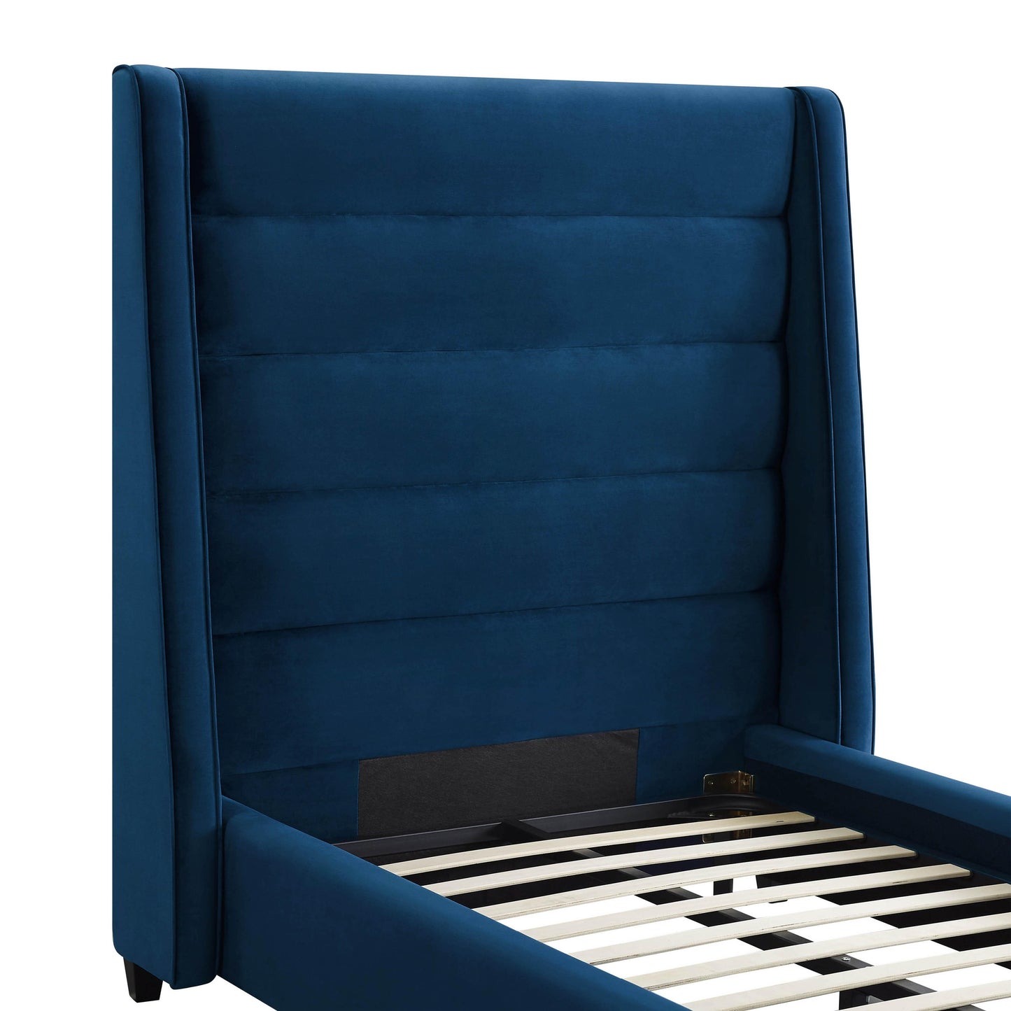 katti navy velvet bed in twin