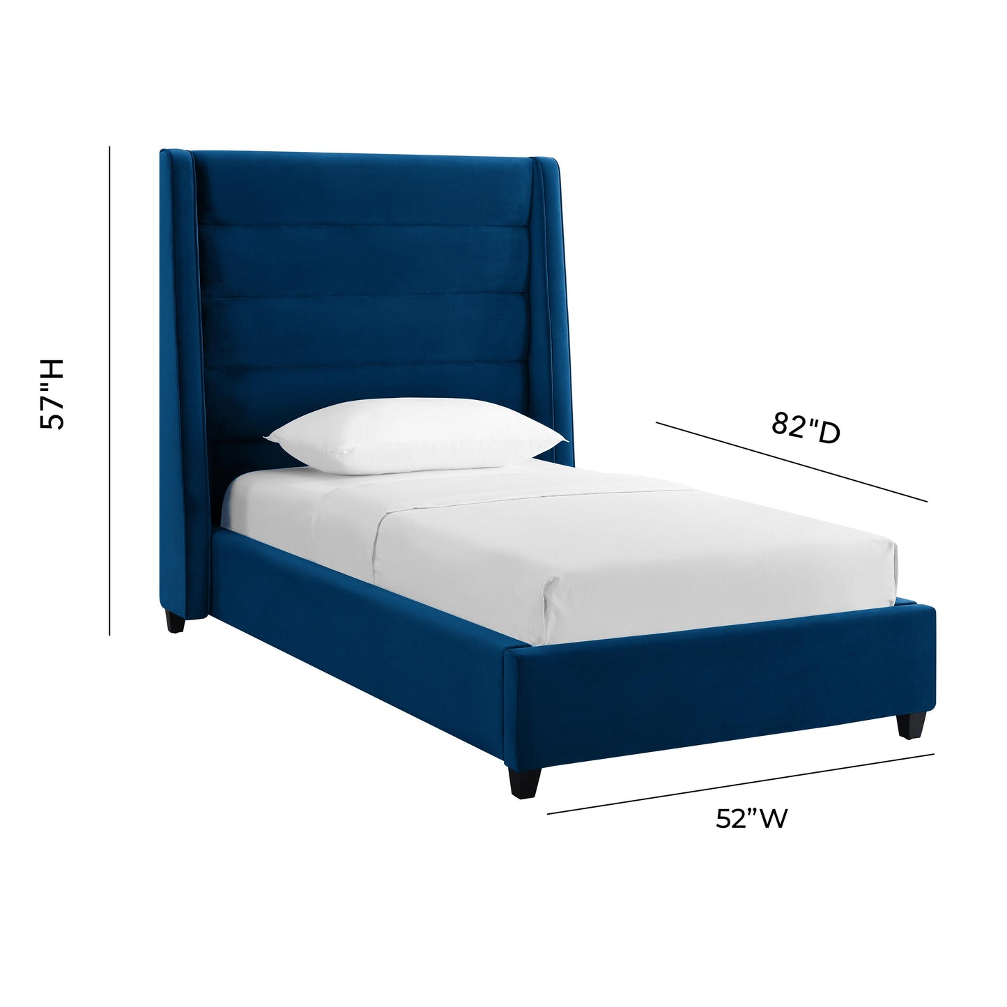 katti navy velvet bed in twin