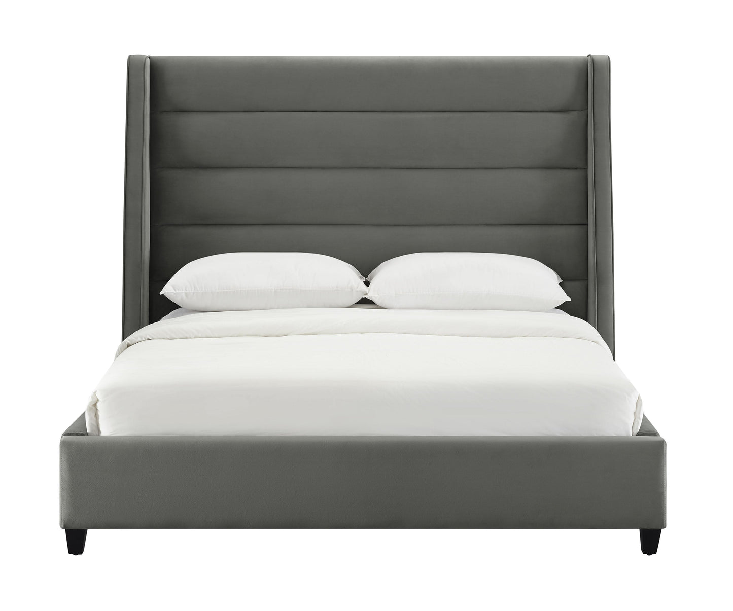 katti grey velvet bed in king