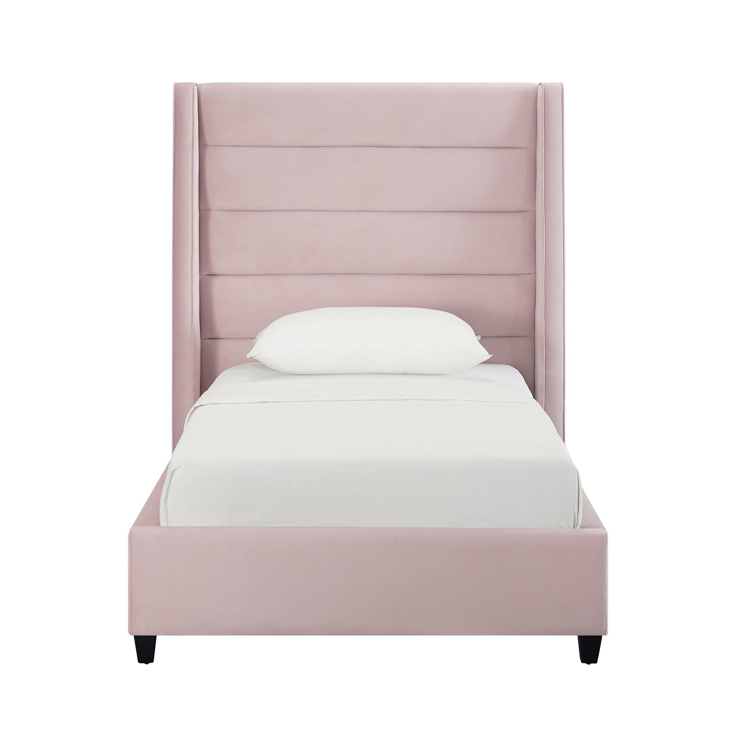 katti blush velvet bed in twin