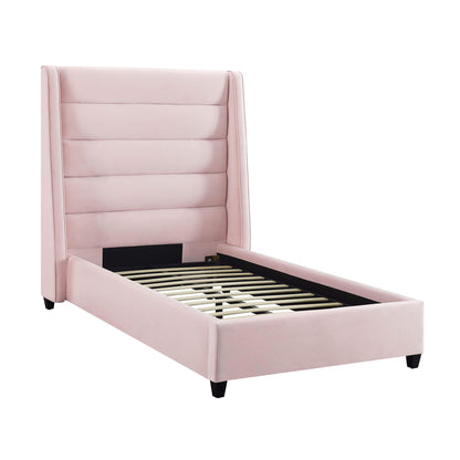 Katti Blush Velvet Bed in Twin