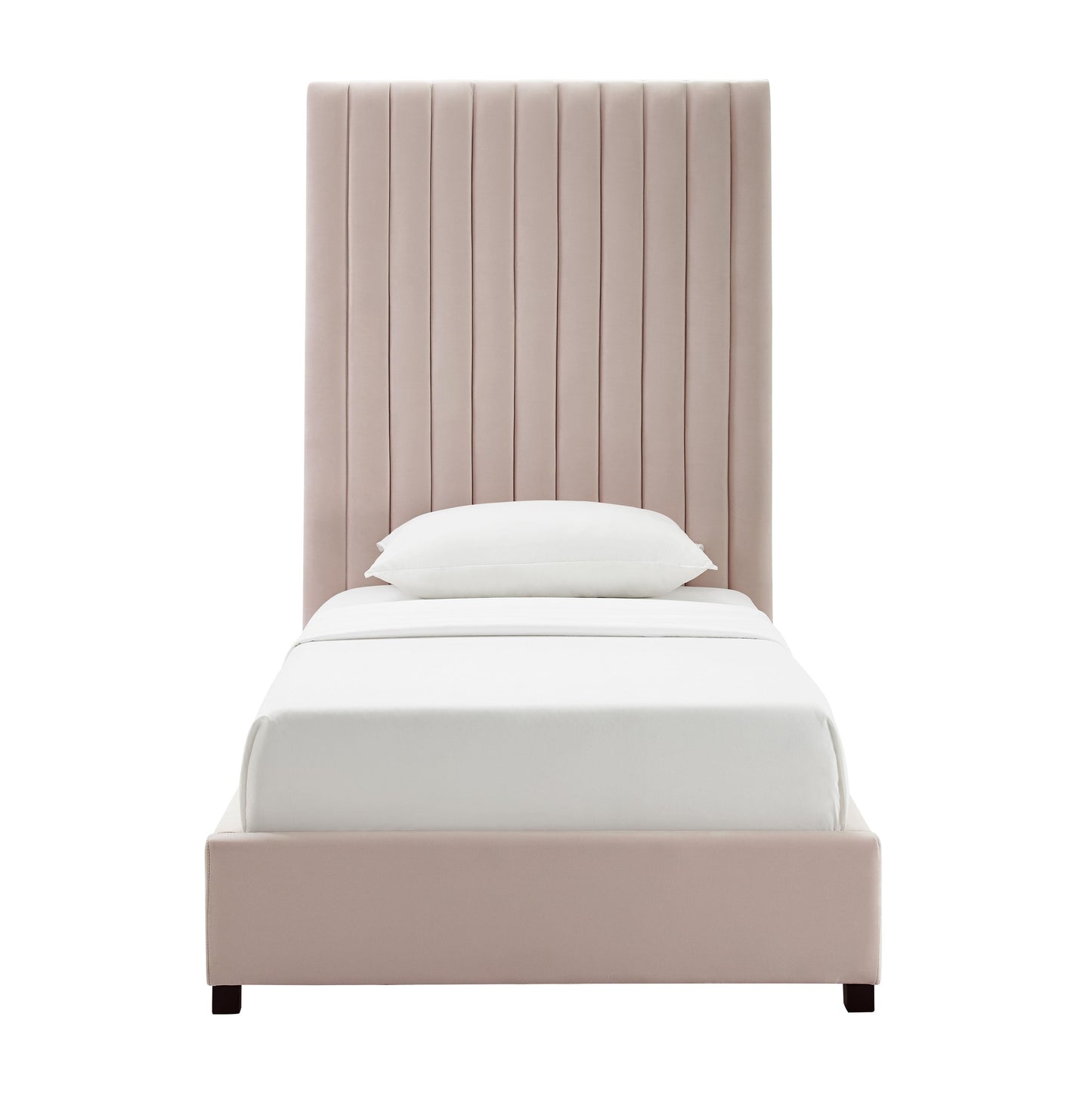 julia blush velvet bed in twin