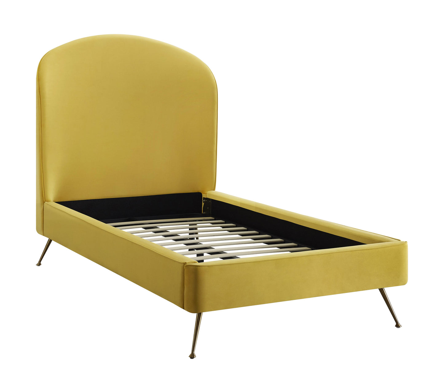 tov burnt gold velvet bed in twin