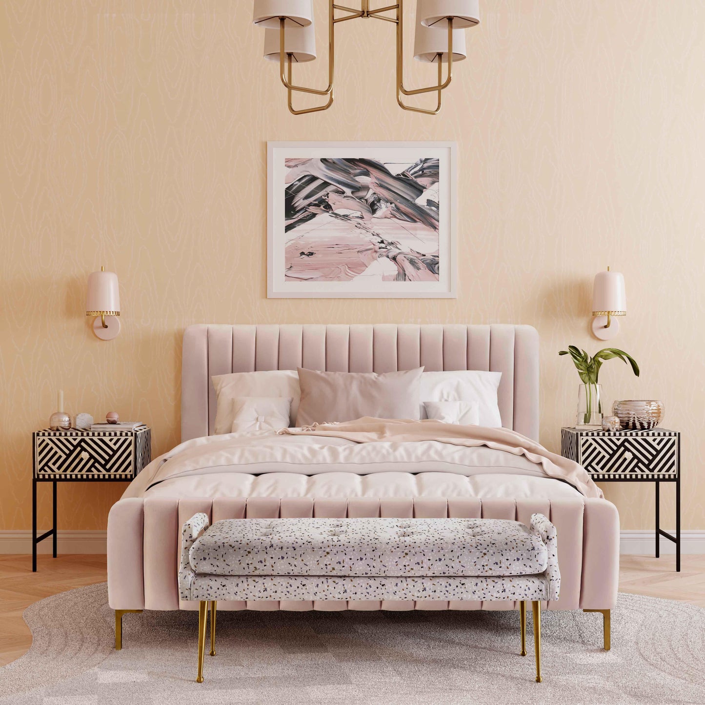 tarri blush bed in queen