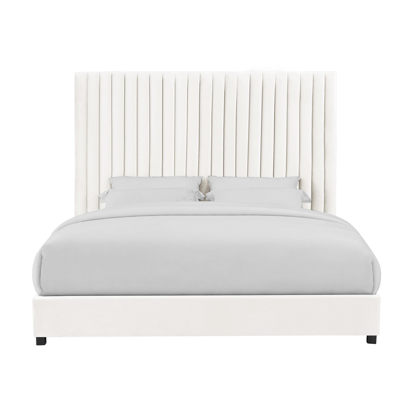 julia white velvet bed in king