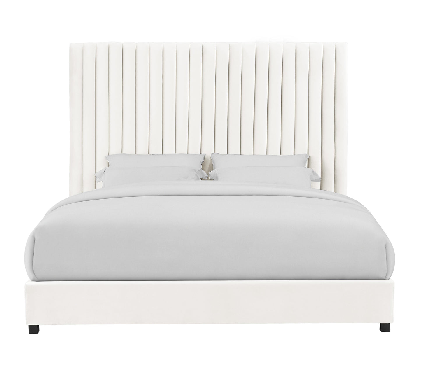 julia white velvet bed in queen