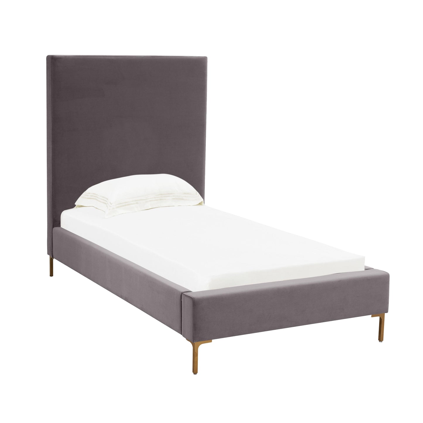 tov grey velvet bed in twin