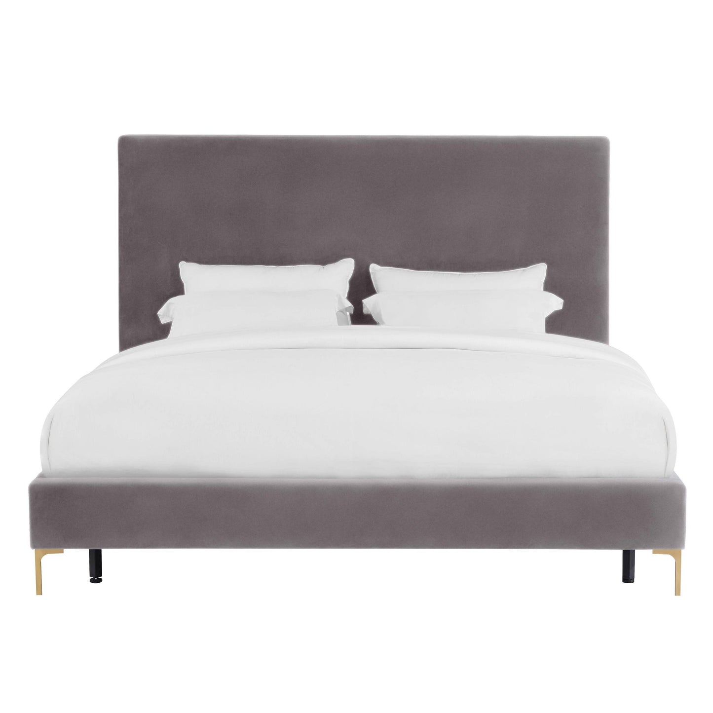 tov grey velvet bed in twin