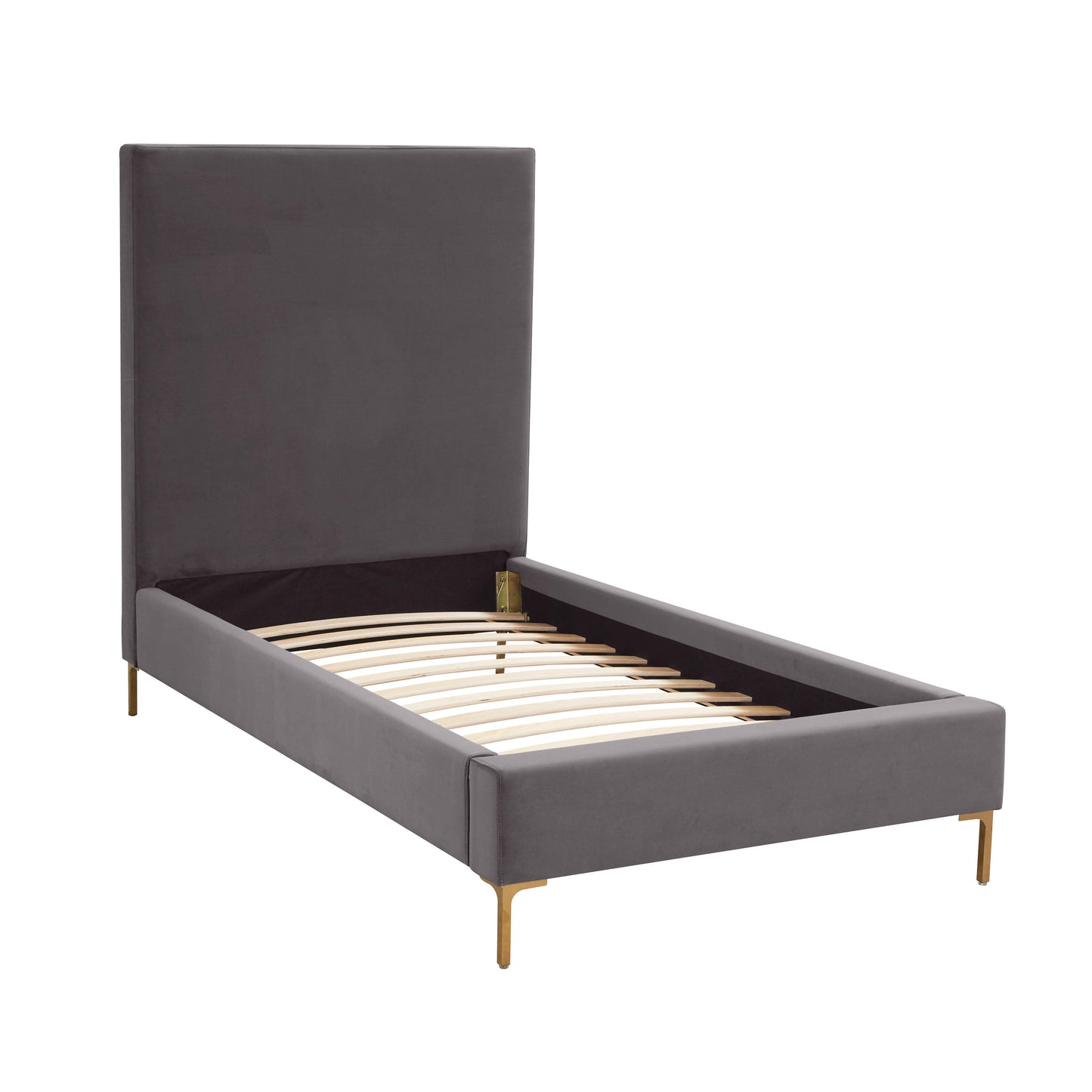 tov grey velvet bed in twin