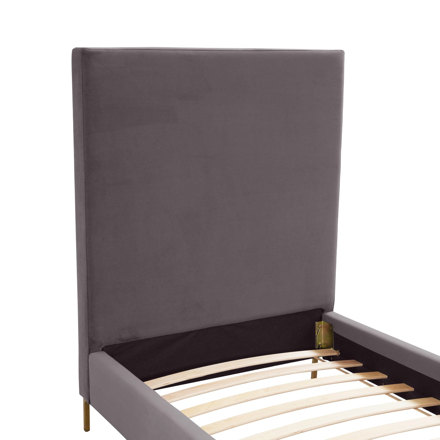 tov grey velvet bed in twin