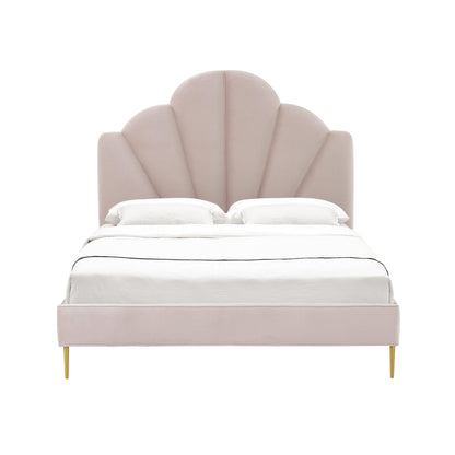 Denise Blush Velvet Bed in Queen