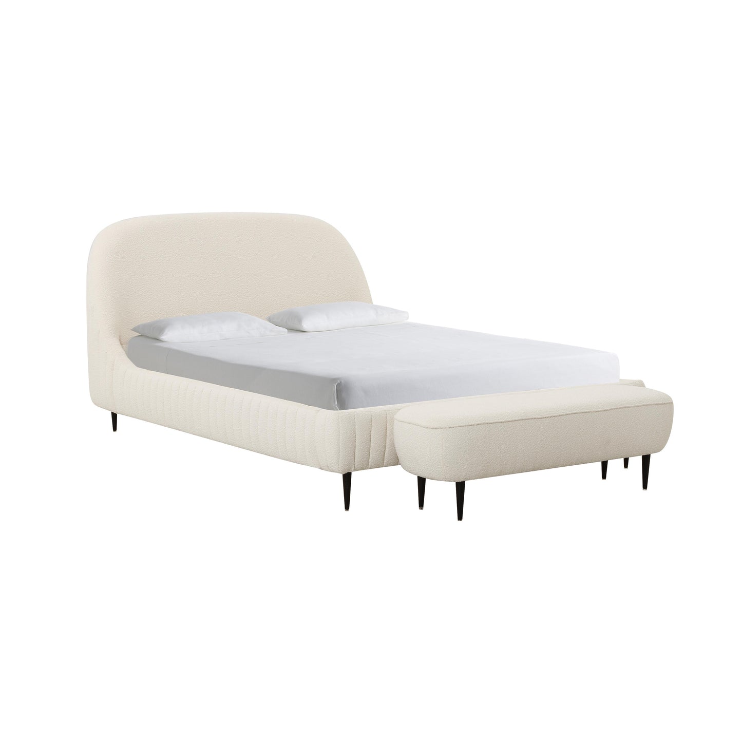 bianca cream boucle bed in king