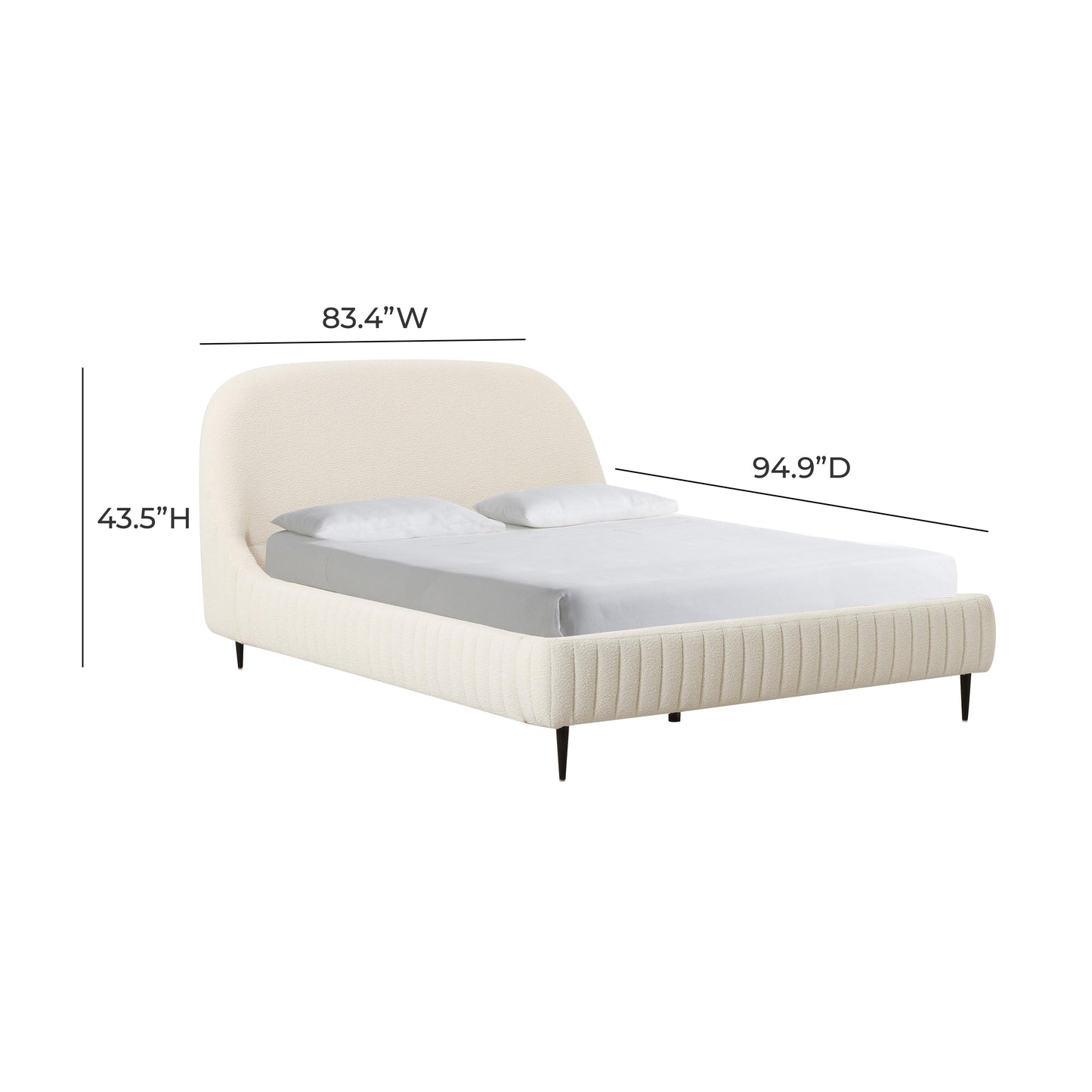 bianca cream boucle bed in king