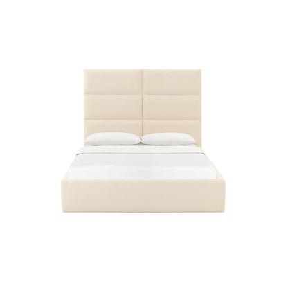 Archie Cream Velvet King Bed