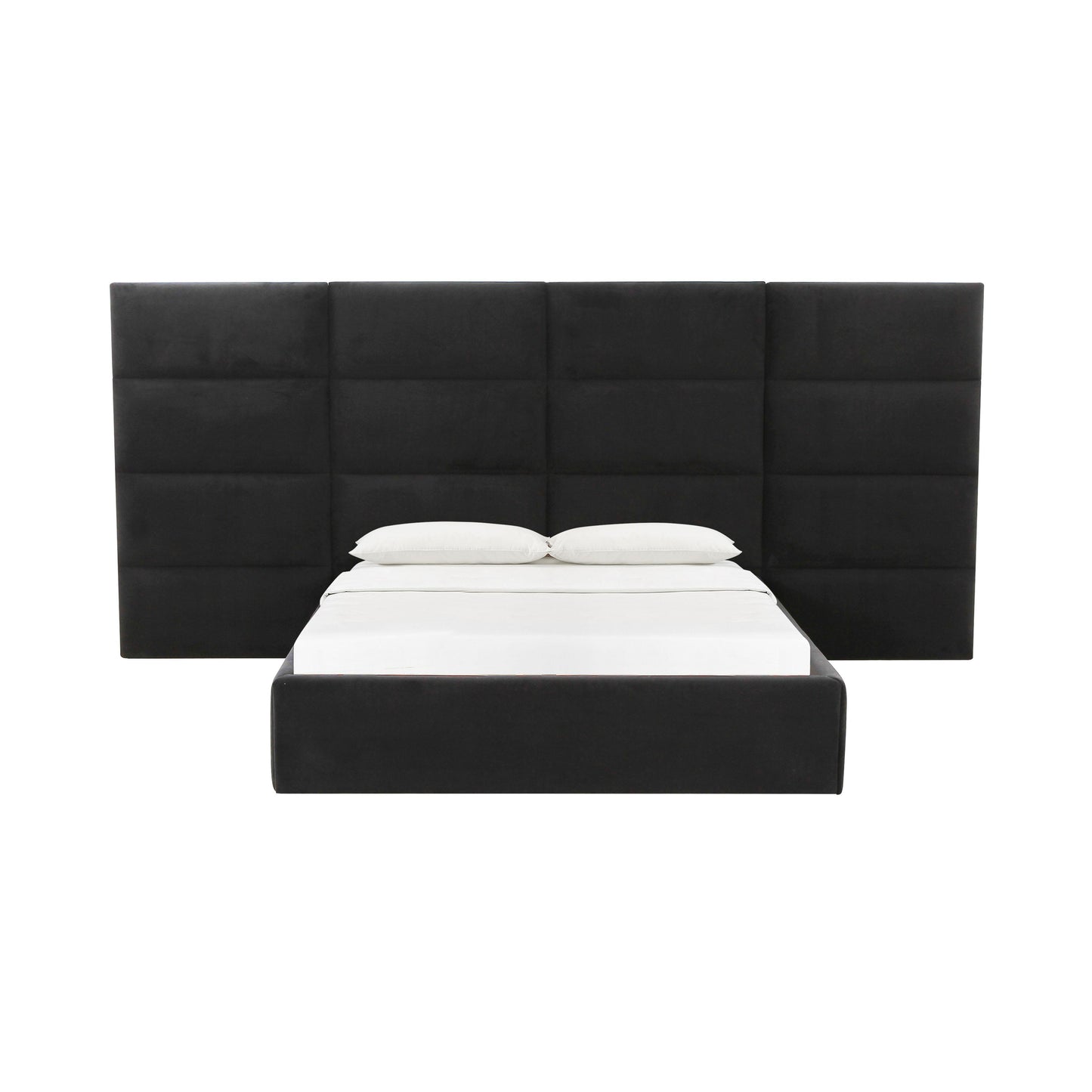 archie black velvet king bed with wings