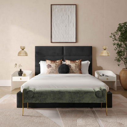 Archie Black Velvet King Bed