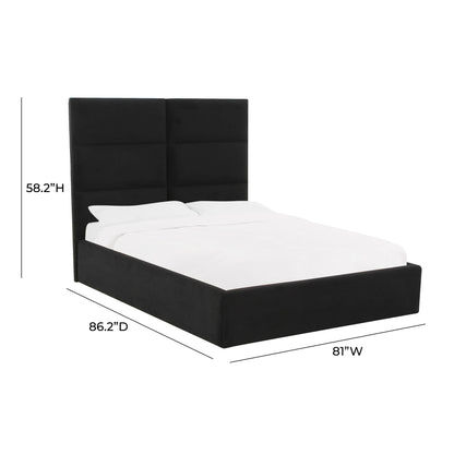 Archie Black Velvet King Bed