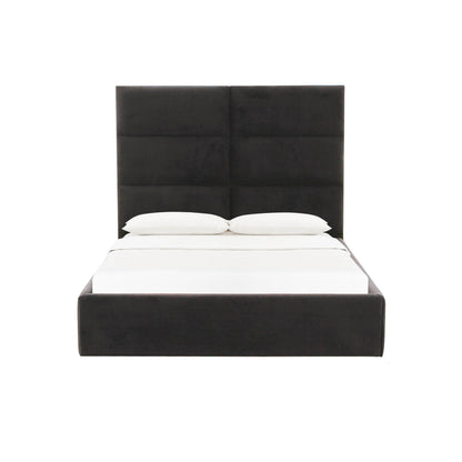 Archie Black Velvet Queen Bed