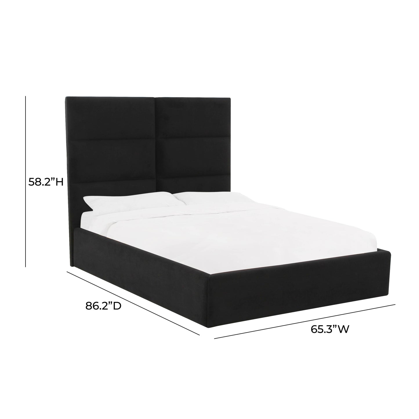 archie black velvet queen bed