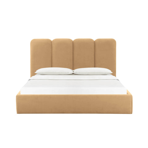 Ruby Honey Velvet Queen Bed