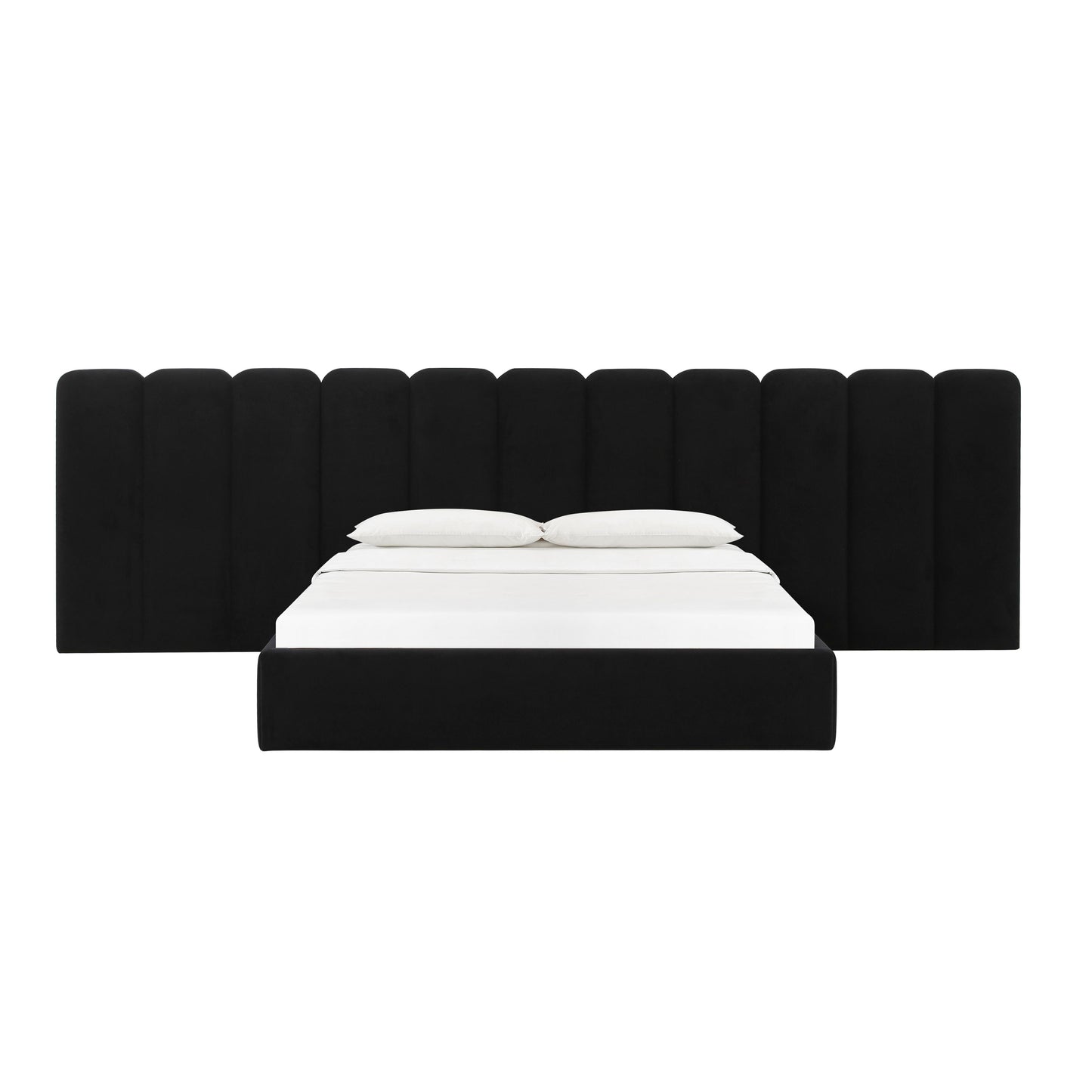 ruby black velvet king bed with wings