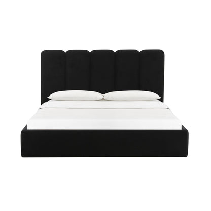 Ruby Black Velvet King Bed