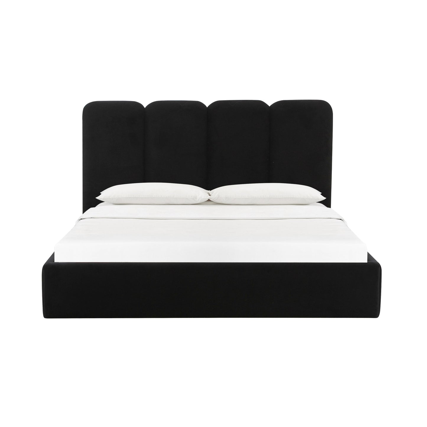 ruby black velvet queen bed