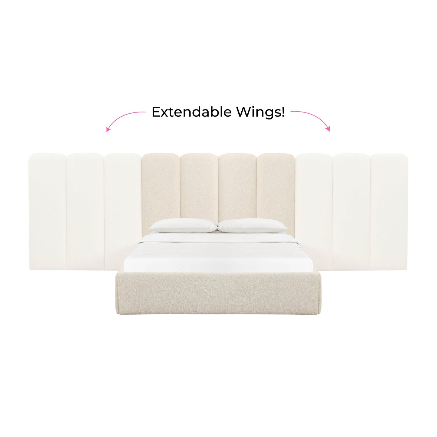 ruby cream boucle wings - queen or king (set of 2)