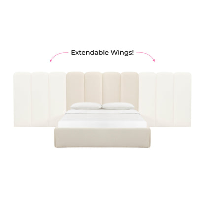 Ruby Cream Boucle Wings - Queen or King (Set of 2)