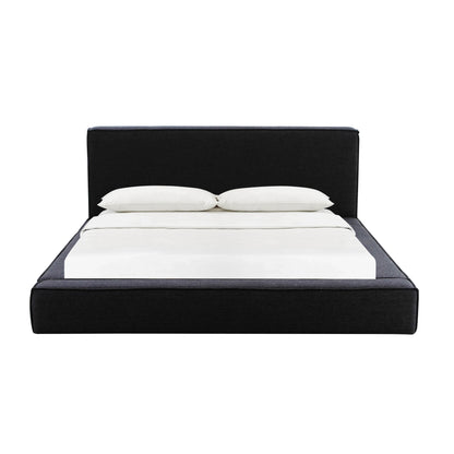 Zoe Black Linen King Bed