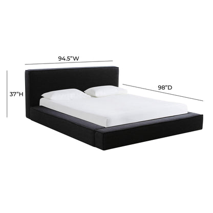 Zoe Black Linen King Bed